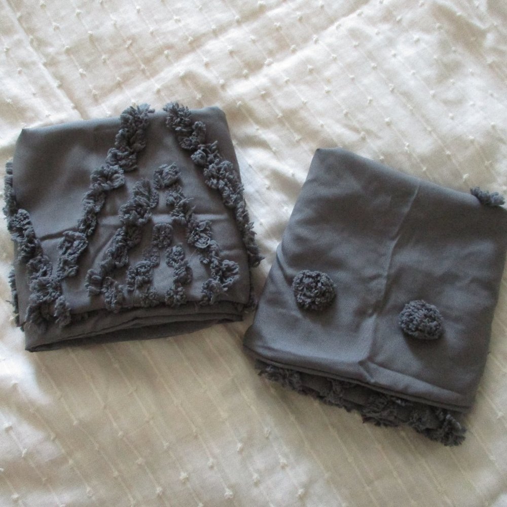 Set of 2 gray Boho pillowcases